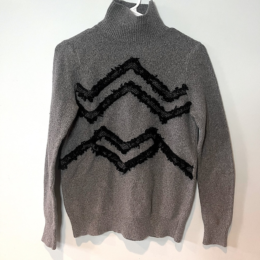 Loft Outlet Gray Turtleneck with Black detail